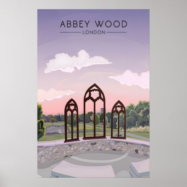 Abbey Wood London Resemålningaffisch Poster (Framsidan)