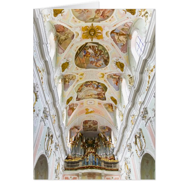 Abbeykyrka av St Georg, Ochsenhausen, Tyskland Hälsningskort (Framsidan)