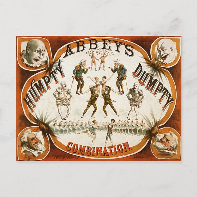 Abbeys Humpty Dumpty Combination Circus Poster Vykort (Framsida)