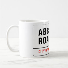 Abbeyvägen, den London gatan undertecknar Kaffemugg
