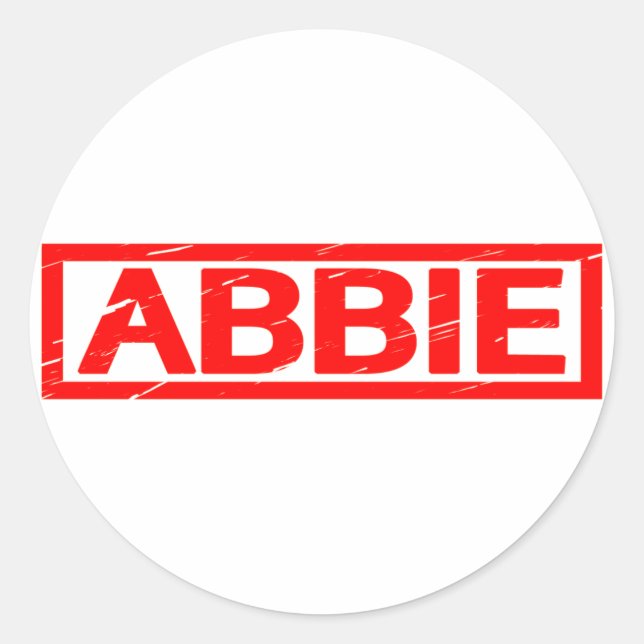 Abbie Frimärke Runt Klistermärke (Framsida)