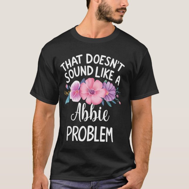 Abbie Personlig Cute Flower Girls Abbie Namn T Shirt (Framsida)