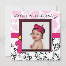 Abbies första födelsedag inbjudningar