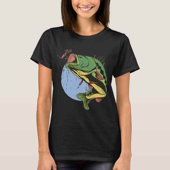abborre fisk fiskare t shirt (Framsida)