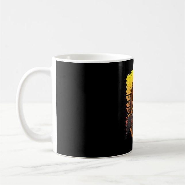 Abborrfiske bigfoot i truckerhatt rolig vintage kaffemugg (Vänster)