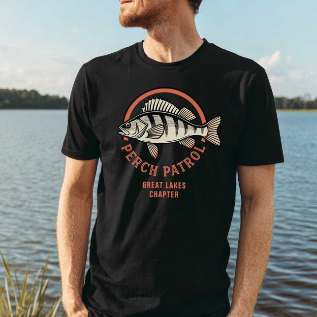 Abborrpatrull Stora sjöar Sötvattenfiske T Shirt (Skapare uppladdad)