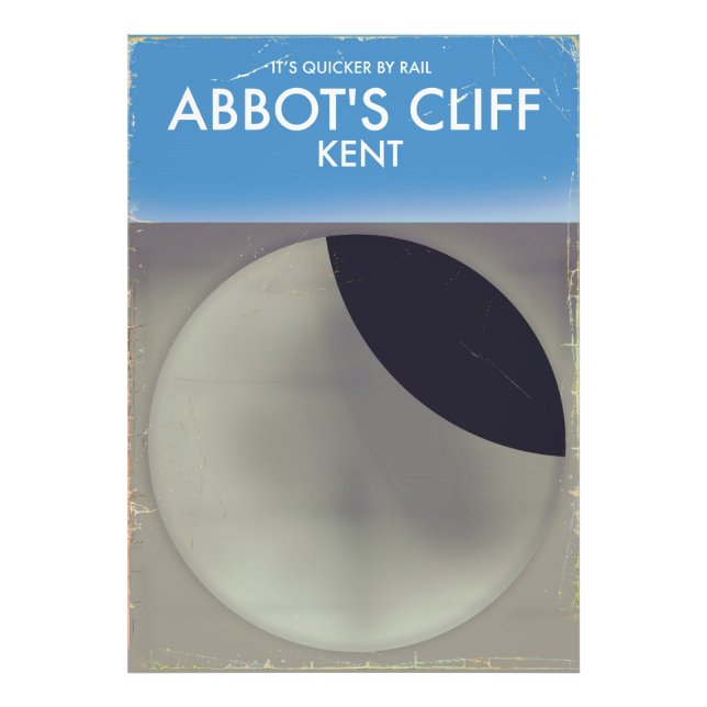 Abbot's Cliff 'Ljudspegeln' Kent vintage affisch. Fototryck (Framsidan)