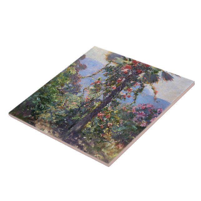 Abbott Fuller Graves Blommar Vines på Handflatan T Kakelplatta (Sidan)