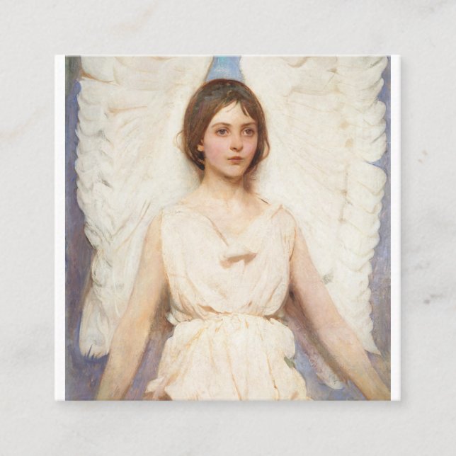 Abbott Handerson Thayer Angel 1921 Fyrkantigt Visitkort (Framsida)