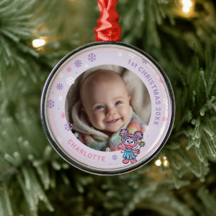 Abby Cadabby Baby's 1:a julen Foto Metall Ornament