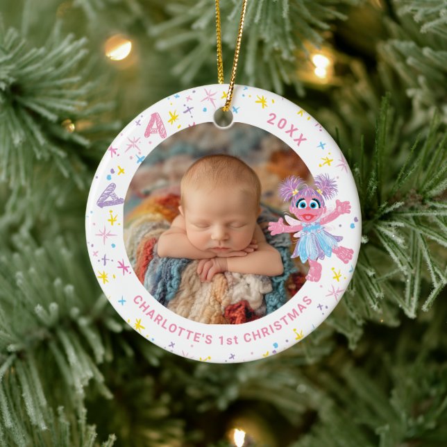 Abby Cadabby Baby's 1st Christmas Photo Ceramic Or Julgransprydnad Keramik (Träd)