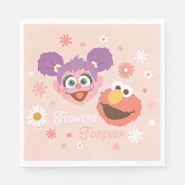 Abby Cadabby & Elmo | Flowers Forever Pappersservett (Framsidan)