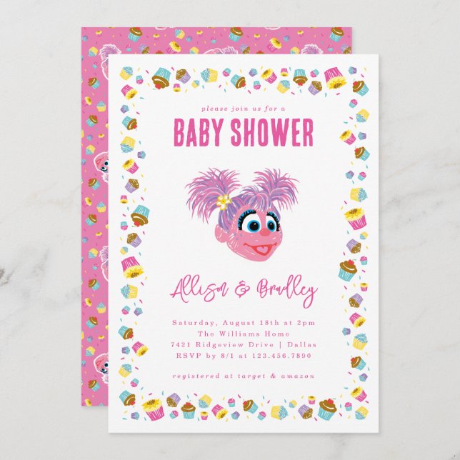 Abby Cadabby Pink Baby Shower Confetti Inbjudningar (Fram/baksida)