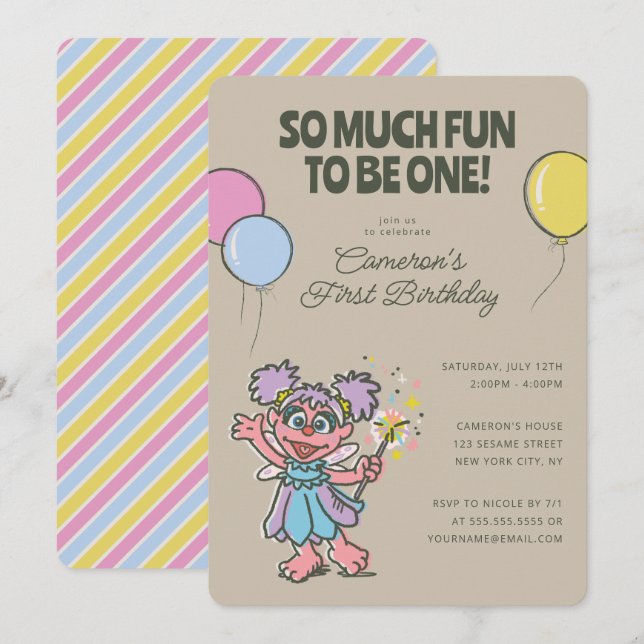 Abby Cadabby | Så mycket Roligt att vara en födels Inbjudningar (Fram/baksida)