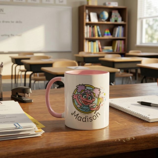 Abby Cadabby Vintage Mugg (Generated image of mug on desk)