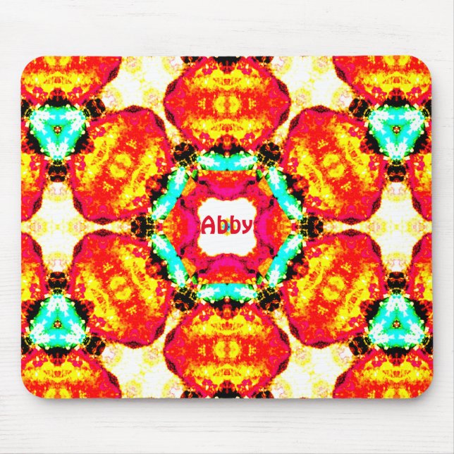 ABBY ~ Colorful Abstrakt Mönster ~ Personlig Musmatta (Framsidan)