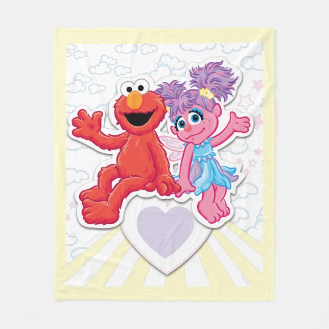 Abby & Elmo Grafik Fleecefilt (Framsidan)