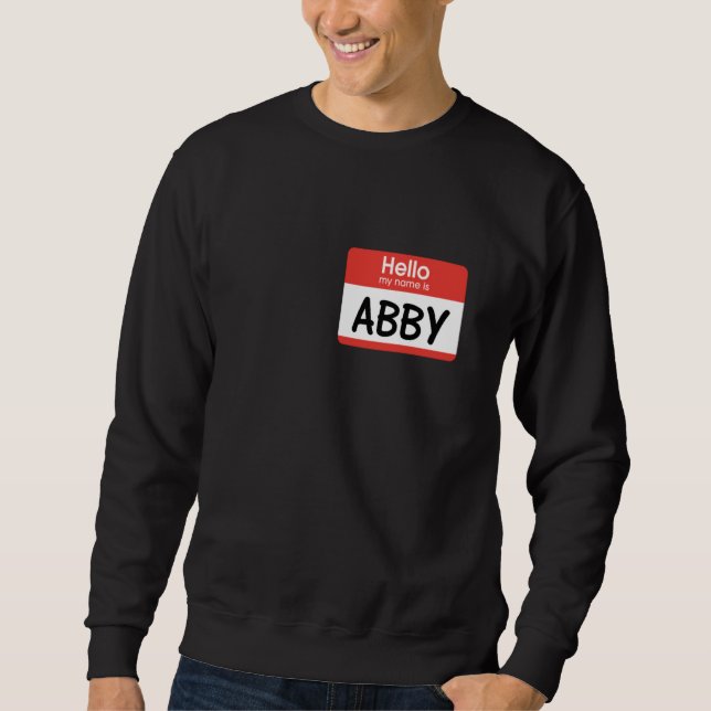Abby Namn bricka Lång Ärmad Tröja (Framsida)