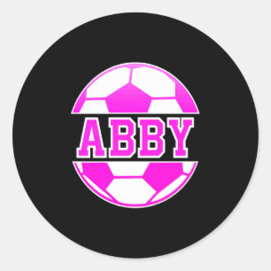 Abby Namn Flickor Fotboll Spela Fotboll Sport Fan Runt Klistermärke