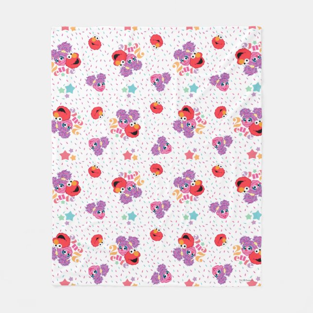 Abby och Elmo 2 Cute Mönster Fleecefilt (Framsidan)