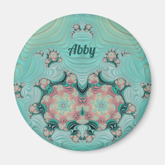 ABBY ~ Pastel Pink and Green ~ Stunning Design  Magnet (Framsidan)