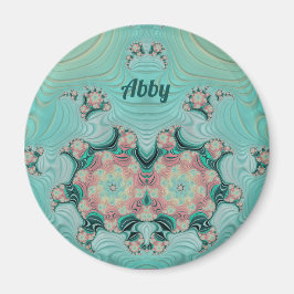 ABBY ~ Pastel Rosa och Grönt ~ Förbluffande design Magnet