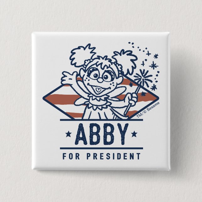 Abby som president knapp (Framsida)