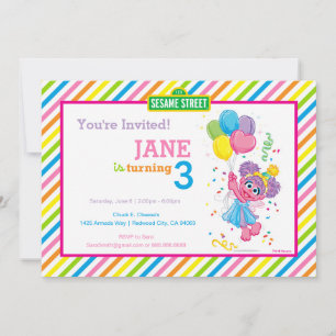 Abby Stripe Birthday Inbjudningar