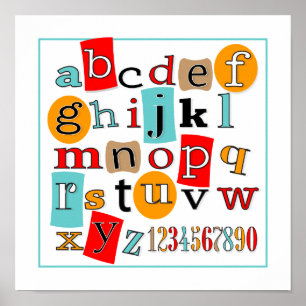 ABC 123 Barngur konsthändelse Poster