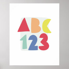 ABC 123 Barns daghemsfärg Poster
