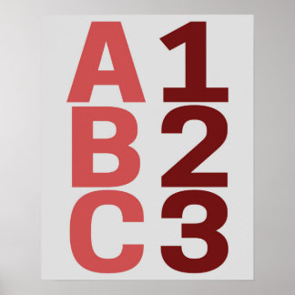 ABC 123 Poster alfabetnummer