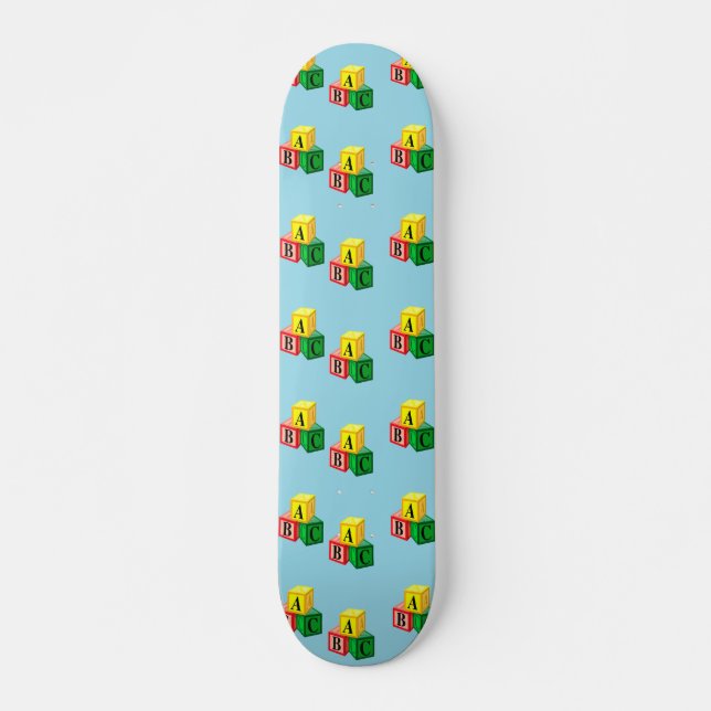 abc alfabet block mini skateboard bräda 18,5 cm (Framsida)
