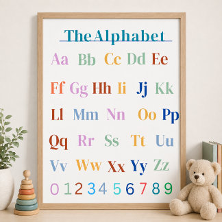 ABC-alfabet hemundervisning klassrummet plansch af Poster
