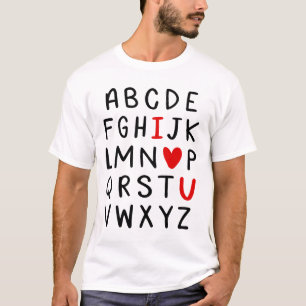 Abc alfabetet jag älskar dig engelsklärare Alla hj T Shirt
