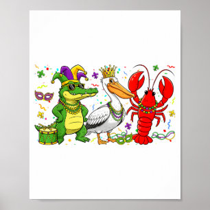 Abc Alligator Pelican Crawfish Louisiana Roligt Ma Poster
