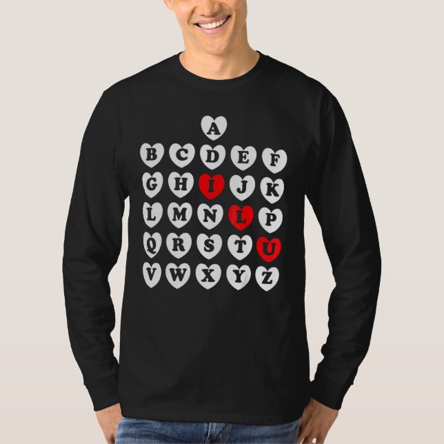 Abc Alphabet Enginska lärare Valentine Day Abc H T Shirt (Framsida)