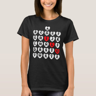Abc Alphabet Enginska lärare Valentine Day Abc H T Shirt