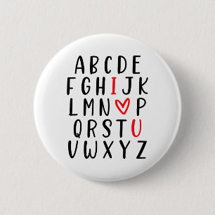 Abc Alphabet I Kärlek You English Lacher Valentine Knapp