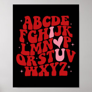Abc Alphabet I Kärlek You English Lacher Valentine Poster