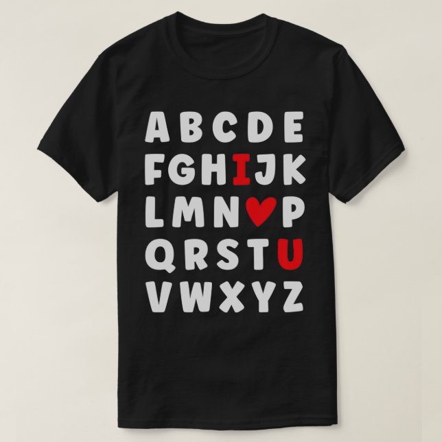 ABC Alphabet I Kärlek You English Teacher Valentin T Shirt (Design framsida)