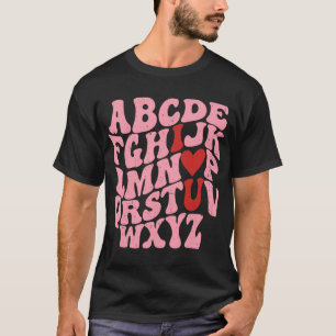 ABC Alphabet I Kärlek You English Teacher Valentin T Shirt