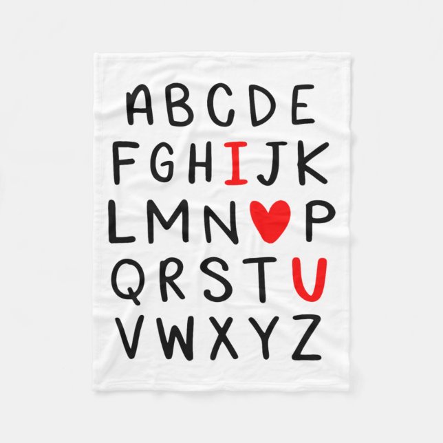 Abc Alphabet I Love You Englieacher Valentines  Fleecefilt (Framsidan)