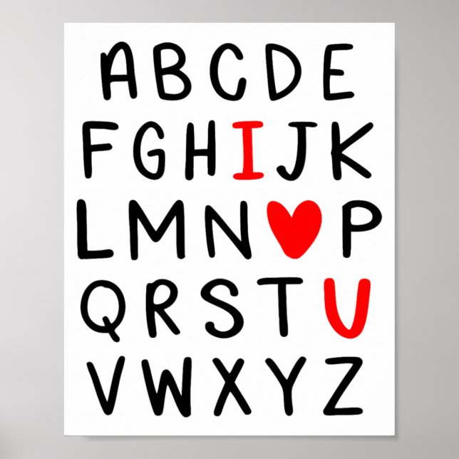 Abc Alphabet I Love You Englieacher Valentines  Poster (Framsidan)