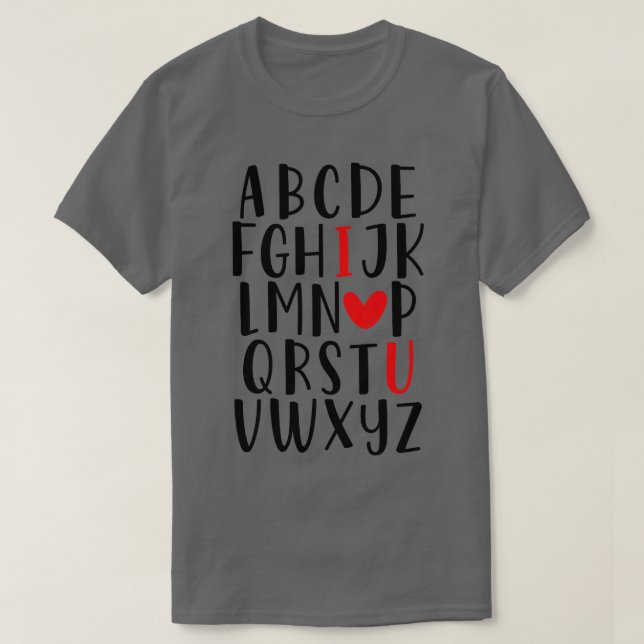 ABC Alphabet I Love You English Teacher Valentines T Shirt (Design framsida)