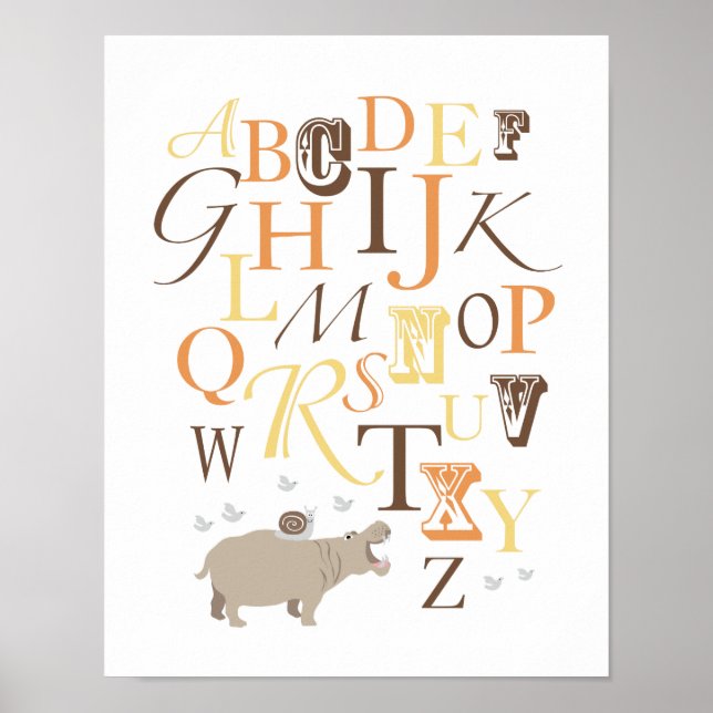 ABC Alphabet Nursery Skriv ut Poster (Framsidan)
