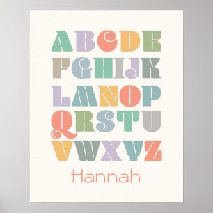 ABC Alphabet Personlig Kids Art Poster