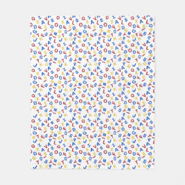 ABC Alphabet Red Gult Blue Fleecefilt