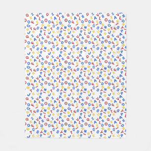ABC Alphabet Red Gult Blue Fleecefilt