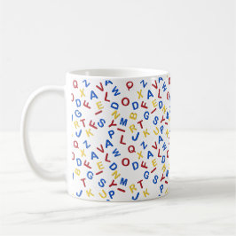 ABC Alphabet Red Gult Blue Kaffemugg