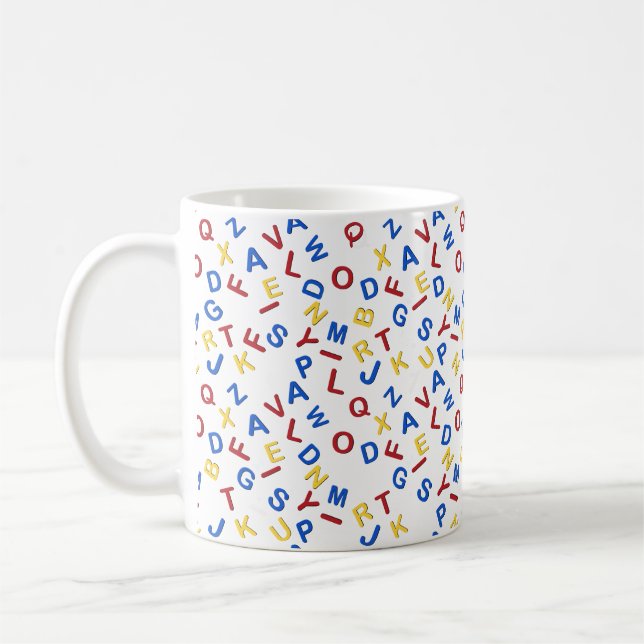 ABC Alphabet Red Gult Blue Kaffemugg (Vänster)